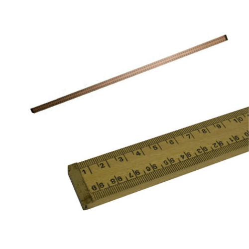 Wood Ruler Brass Tipped 1m